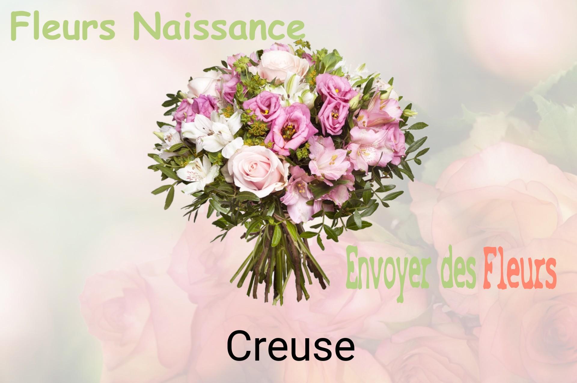 Bouquet de fleurs de naissance livré à Creuse